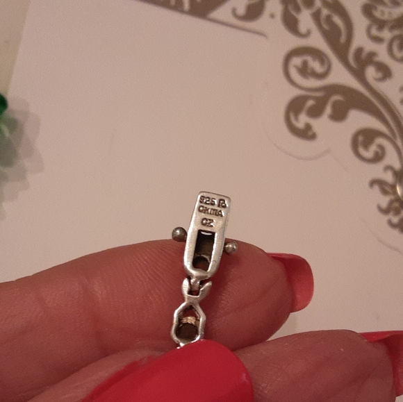 VINTAGE 925 SOLID STERLING SILVER CZ LOVE & KISSES TENNIS BRACELET - Picture 4 of 12